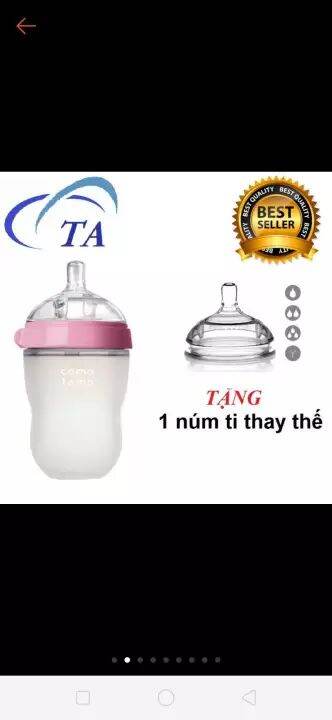 Bình sữa comotomo 150ml/250ml đủ màu [Tặng kèm núm ti thay thế]