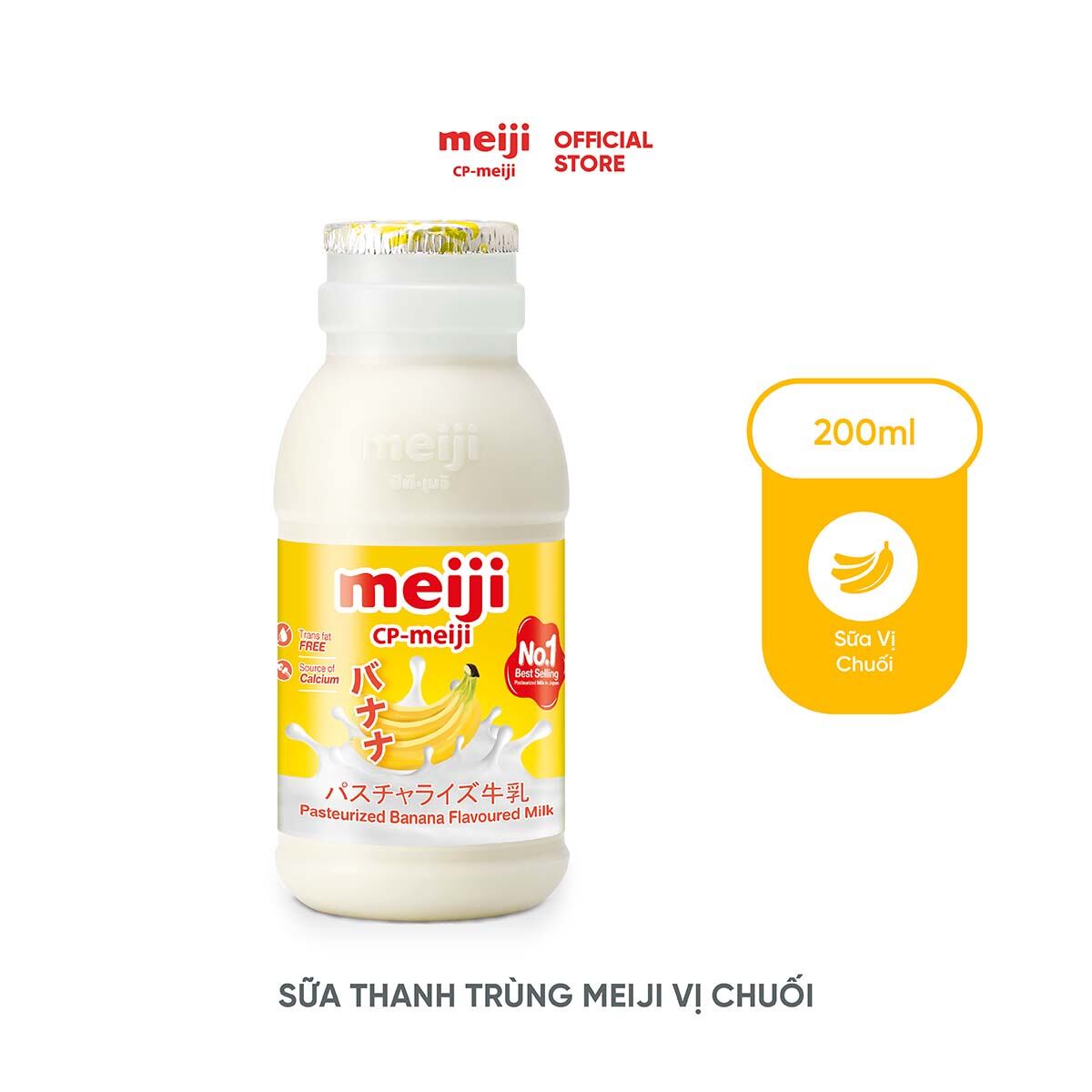 Sữa Thanh Trùng Meiji Nhật vị chuối 200ml - 1 hộp