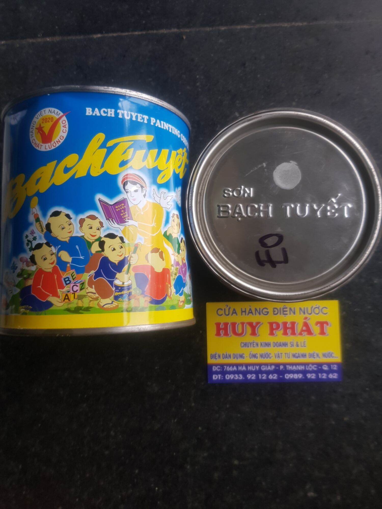 Sơn dầu BẠCH TUYẾT màu xám hủ 400g, hủ 800g