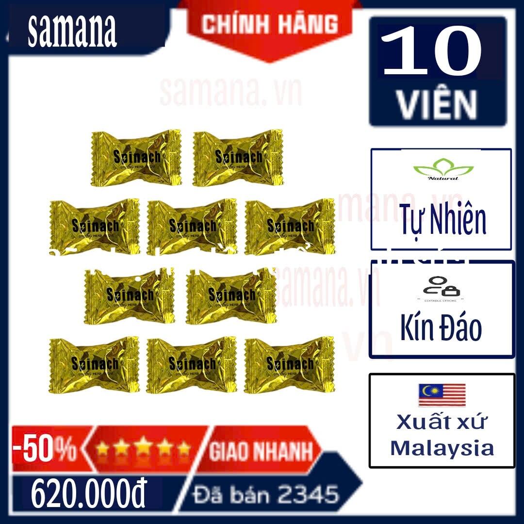 Kẹo Sâm Spinach Candy Hương Cà Phê Chính Hãng Cải Tiến Cao Cấp Malaysia - Cực Mạnh Date Mới