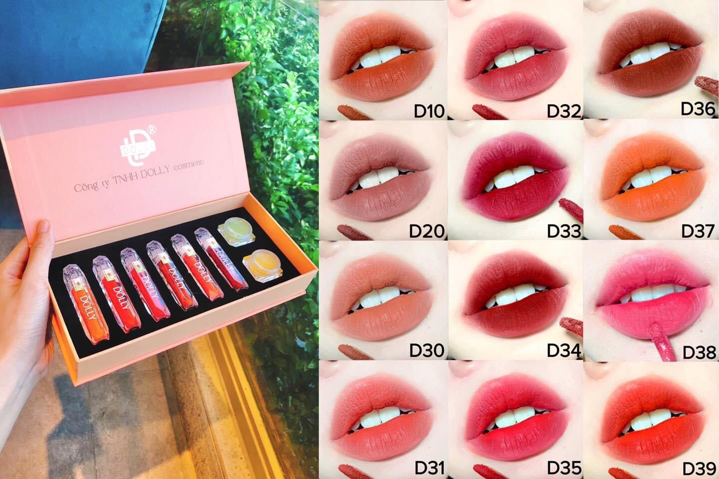 Nhimshopdolly set 6 son ib báo màu dolly diamond velvet lips hot hit 2022