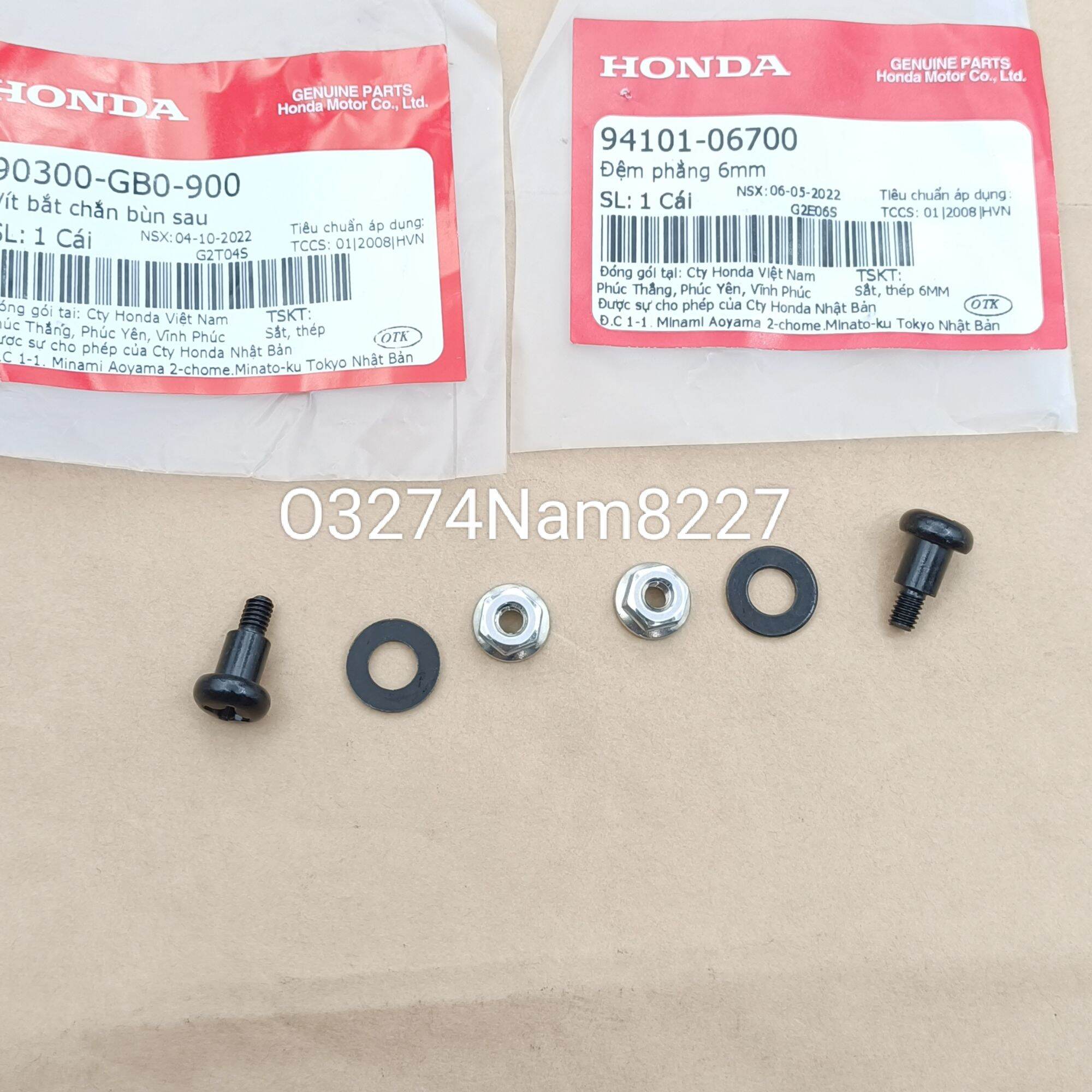 Bộ ốc bắt nhựa dè đuôi chắn bùn ngắn xe DREAM zin Honda