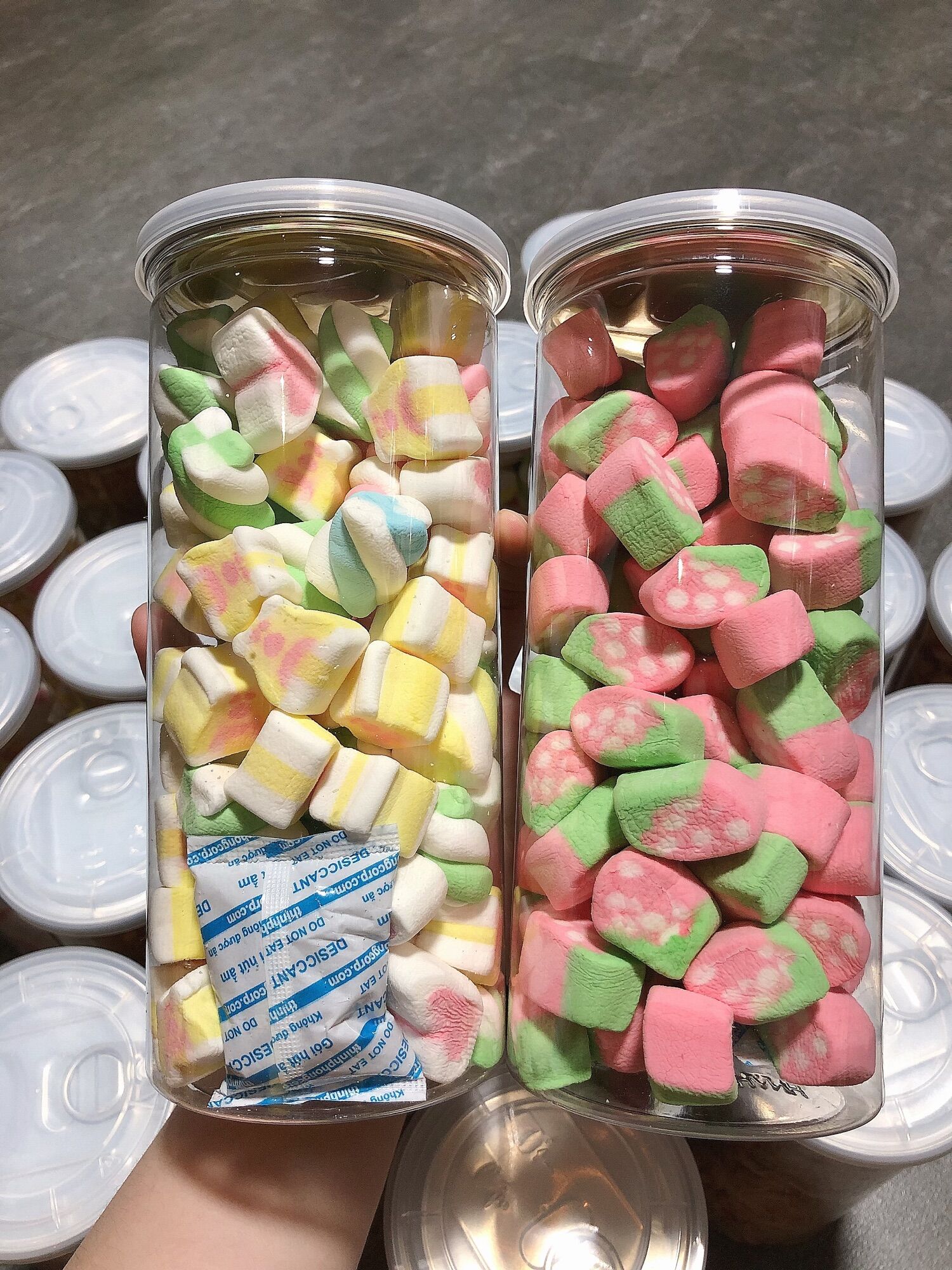 500gr Kẹo marshmallow bông gòn đủ vị túi zip