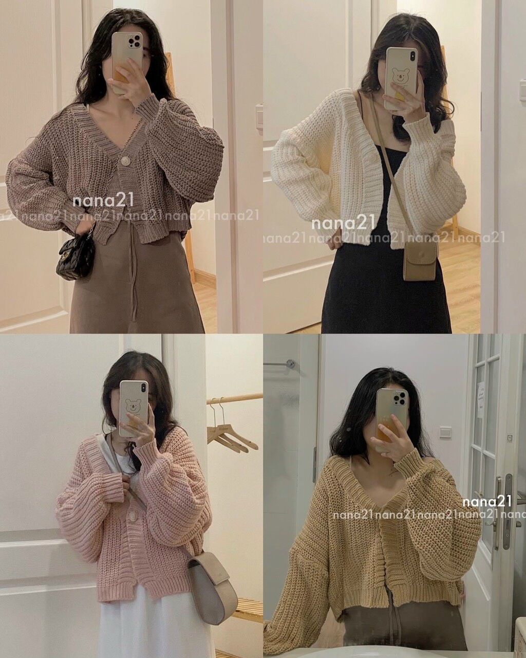 Áo khoác len cardigan 1 cúc siêu xinh