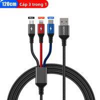 Cáp USB Đa Năng QOOVI 3 Trong 1 Sạc Nhanh 66W Cho iPhone Samsung Xiaomi - Dây Dữ Liệu Micro USB Type C Với Khả Năng Truyền Dữ Liệu Tốc Độ Cao