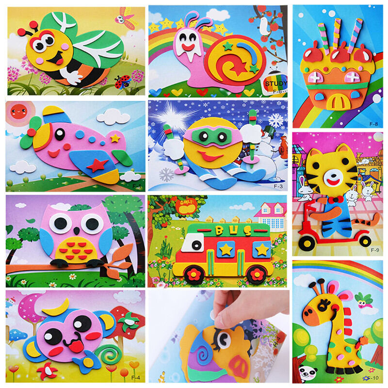 Trẻ Em DIY 3D EVA Foam Stickers 5/10 Cái Phim Hoạt Hình Động Vật Xếp Hình Nhiều Mẫu Phong Cách Trò Chơi Giáo Dục Nghệ Thuật Thủ Công Cho Việc Học Tập Sớm