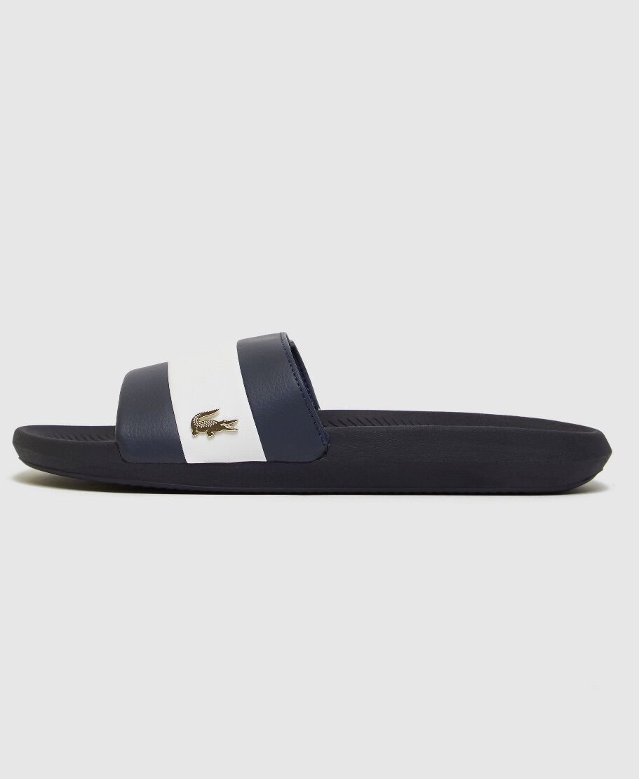 Dép Lacoste nam croco Navy in gold croc