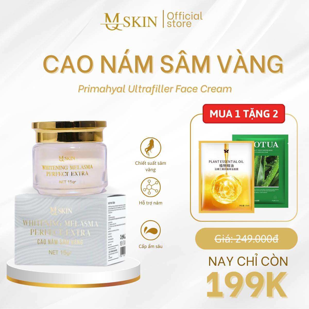 Combo kem ngày kem đêm sâm vàng (tặng chống nắng )
