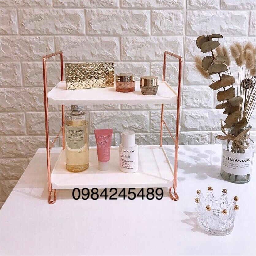 Kệ để đồ 2 - 3 tầng rose gold "sẵn hàng"