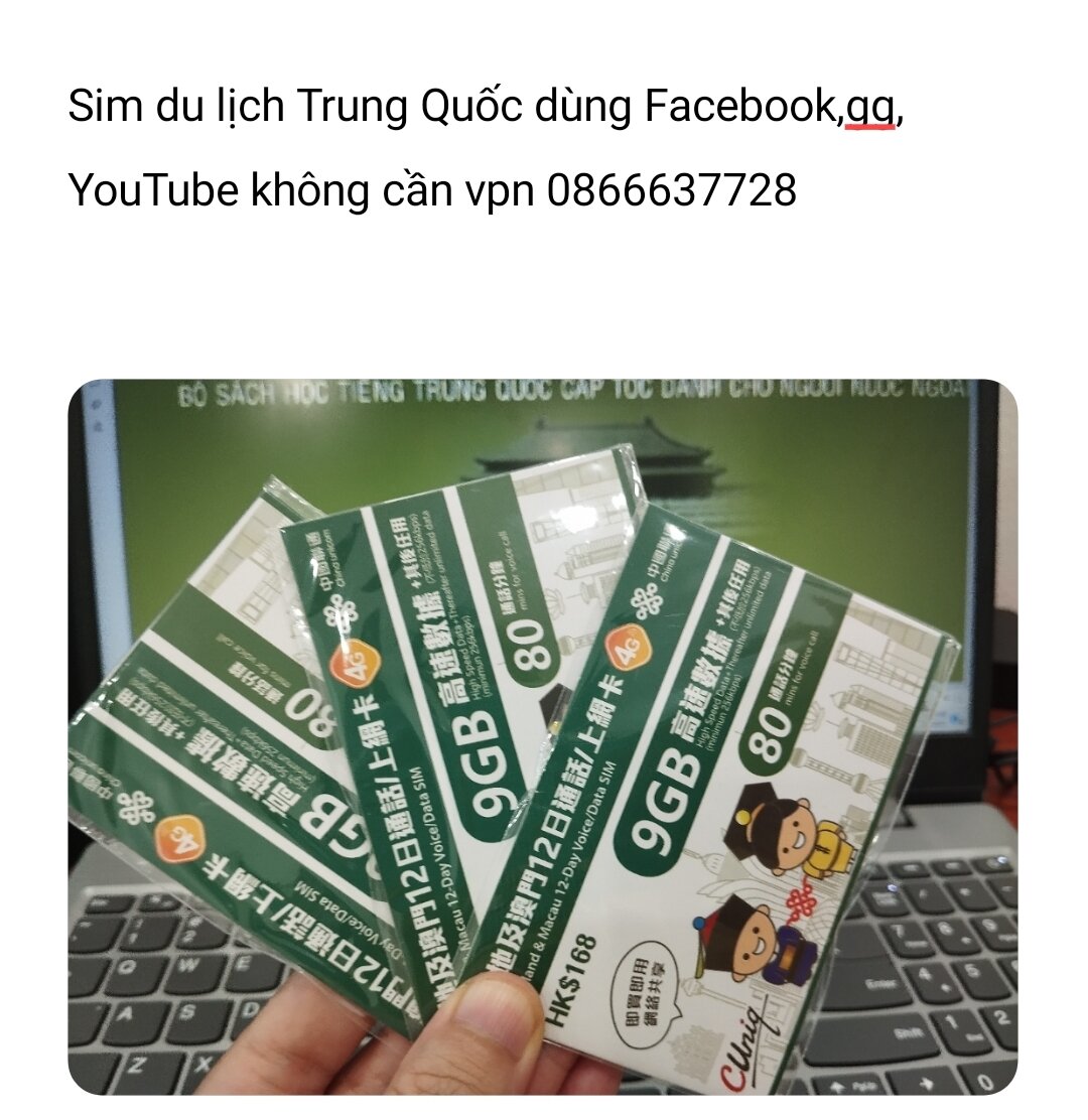 sim du lịch Trung quốc 12GB cho 30 ngày  +  Macau