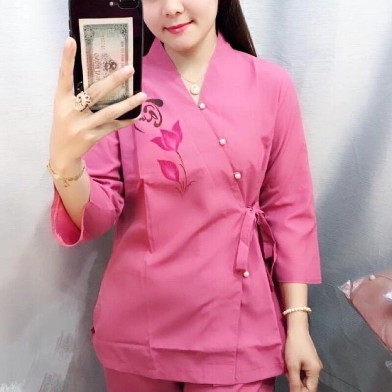 Đồ Lam Đi Chùa 🌸 Mẩu Bà Lai Nhật Vẽ