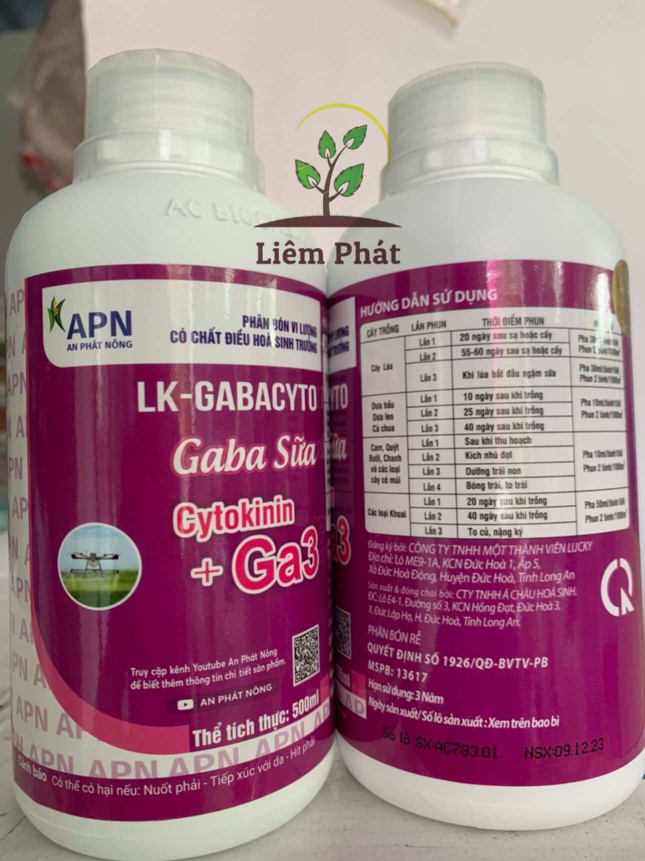 Gaba sữa chai 500ml của An phát nông