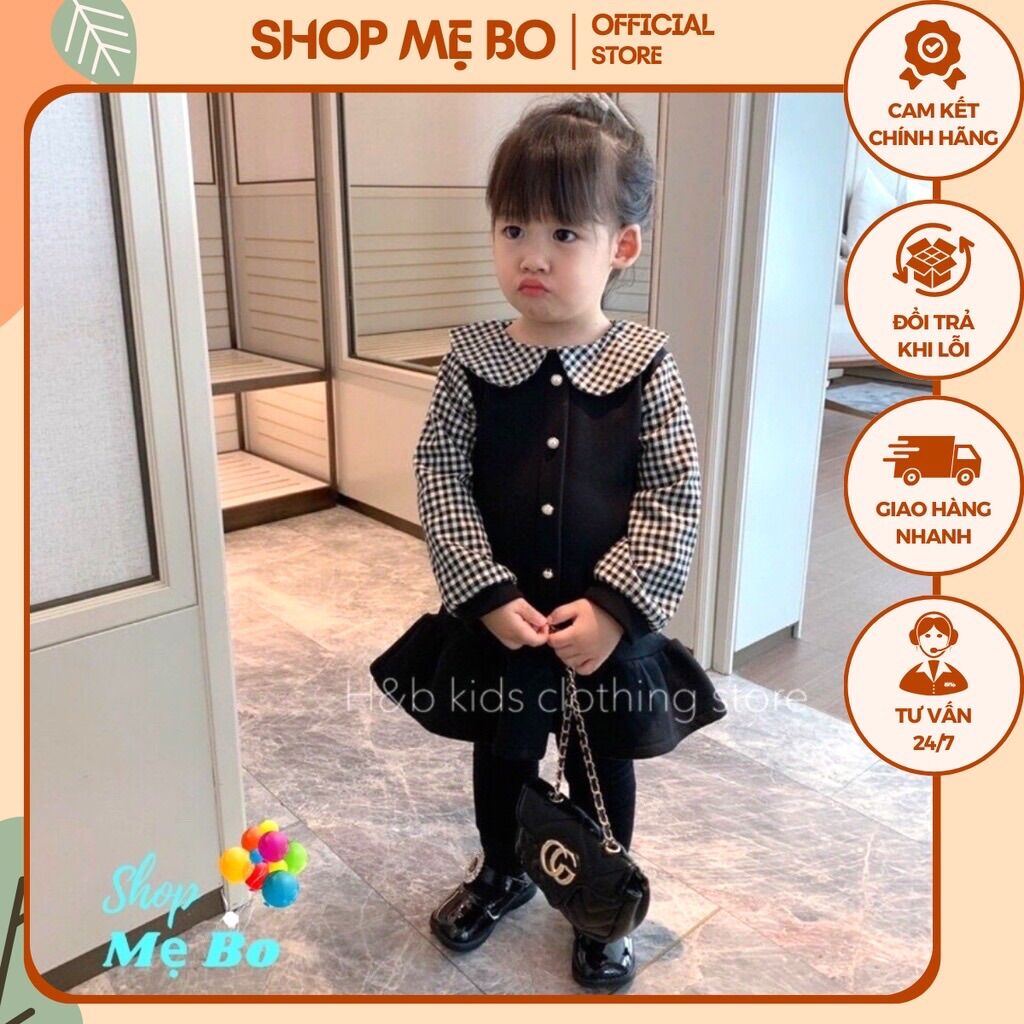 [10-18kg] Váy đuôi cá cổ bèo chất liệu umi giữ dáng, đầm dài tay cho bé gái đủ size từ 8-20kg
