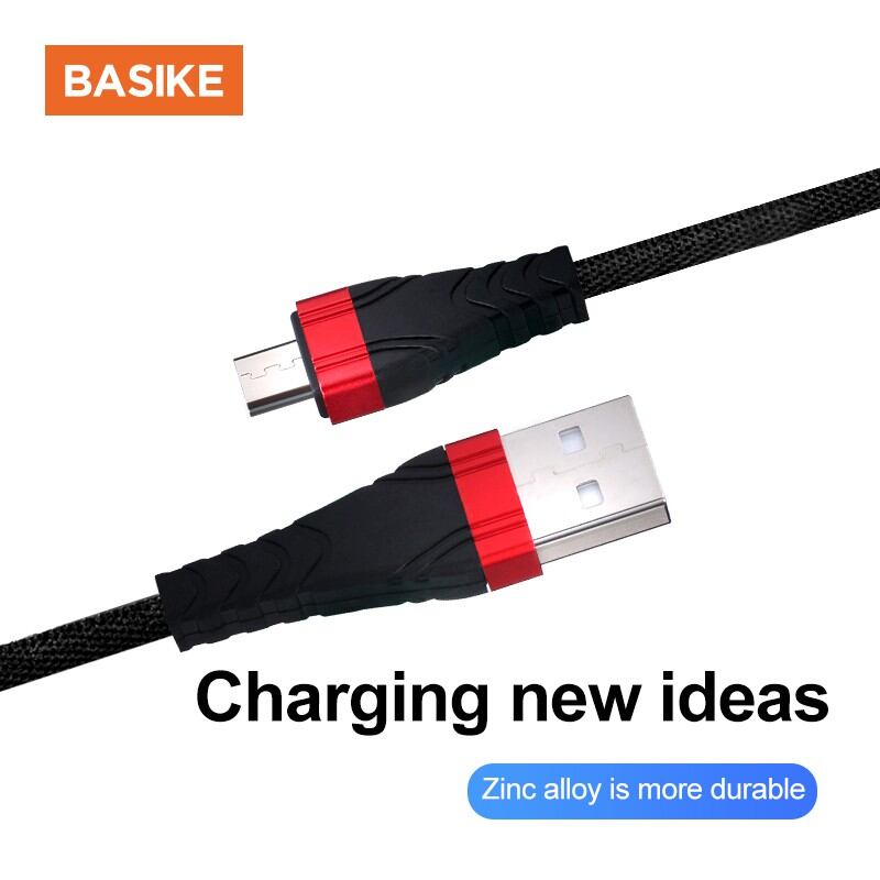 Cáp sạc nhanh BASIKE CH052 2.1A bện nylon chất lượng cao chân Micro-USB cho Android