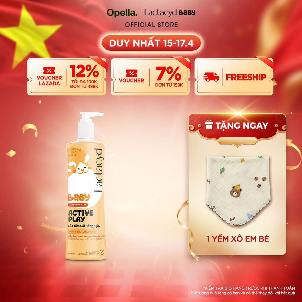 Sữa Tắm Gội Hằng Ngày Cho Bé Lactacyd Baby Active Play, Giúp Đề Kháng Da Và Bảo Vệ Bé Khỏi Vi Khuẩn 500ml