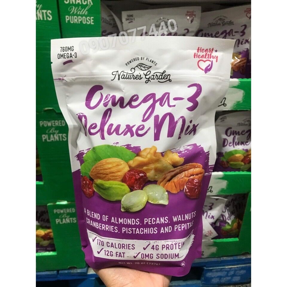 Hạt hữu cơ sấy khô tổng hợp Nature's Garden Omega - 3 Deluxe Mix -Mỹ