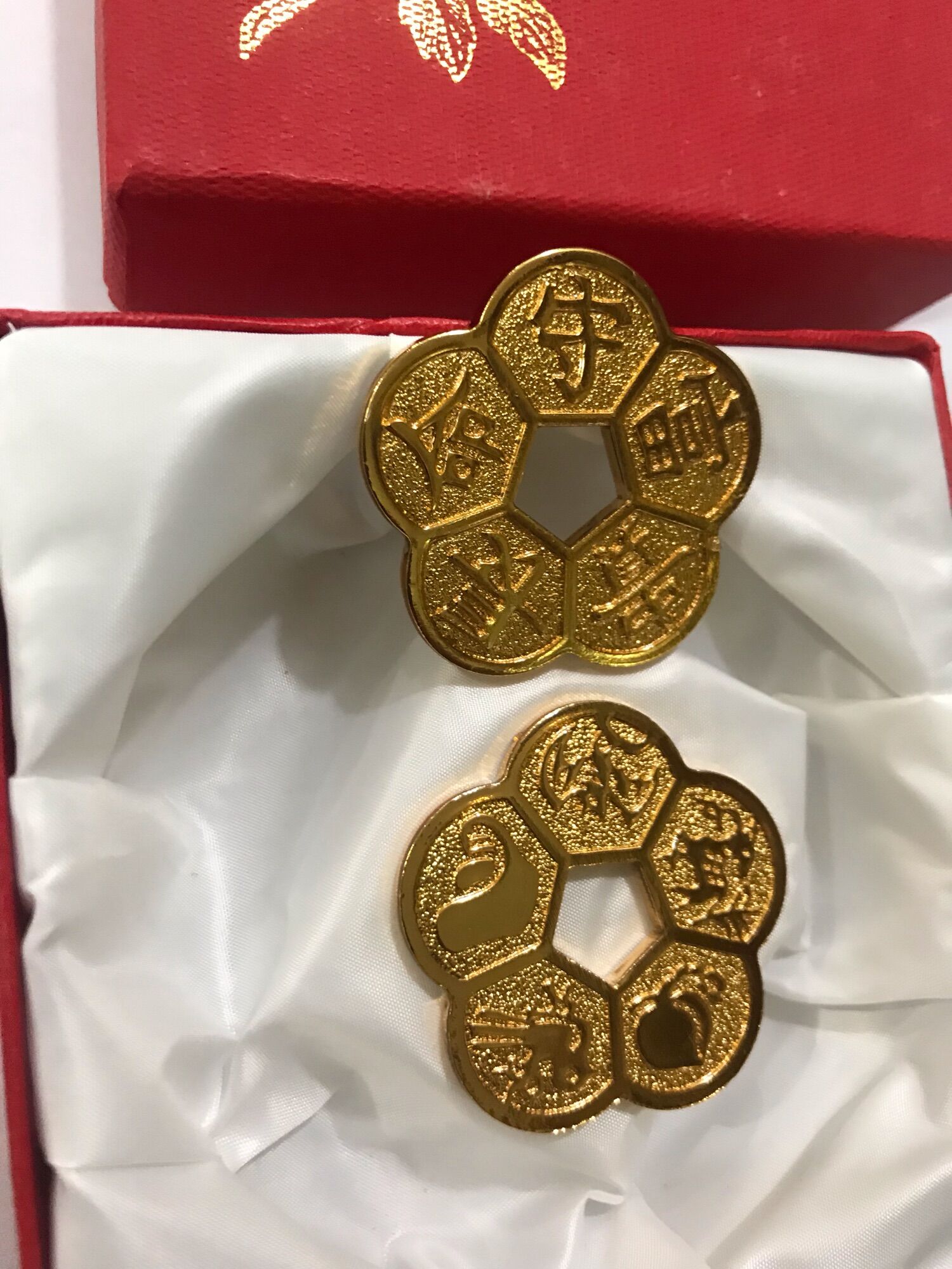 Nhị cát hoa mai mạ vàng 24k