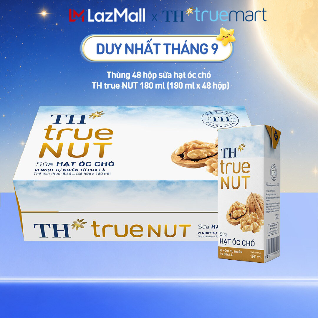 Thùng 48 hộp sữa hạt óc chó TH true NUT 180 ml (180 ml x 48)