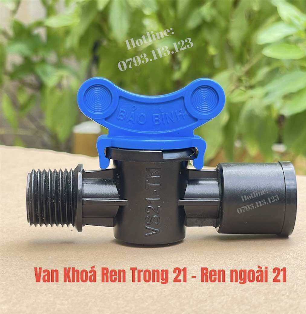 Van khoá nước, chỉnh áp ren ngoài 21 ren trong 21