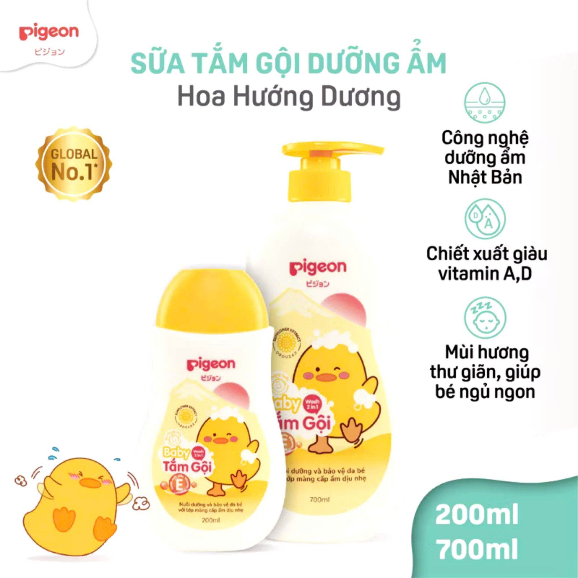 Sữa tắm gội toàn thân Pigeon cho bé 700ml