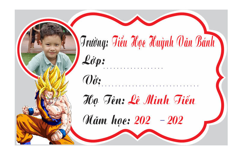 Nhãn vở in - ghép hình theo yêu cầu