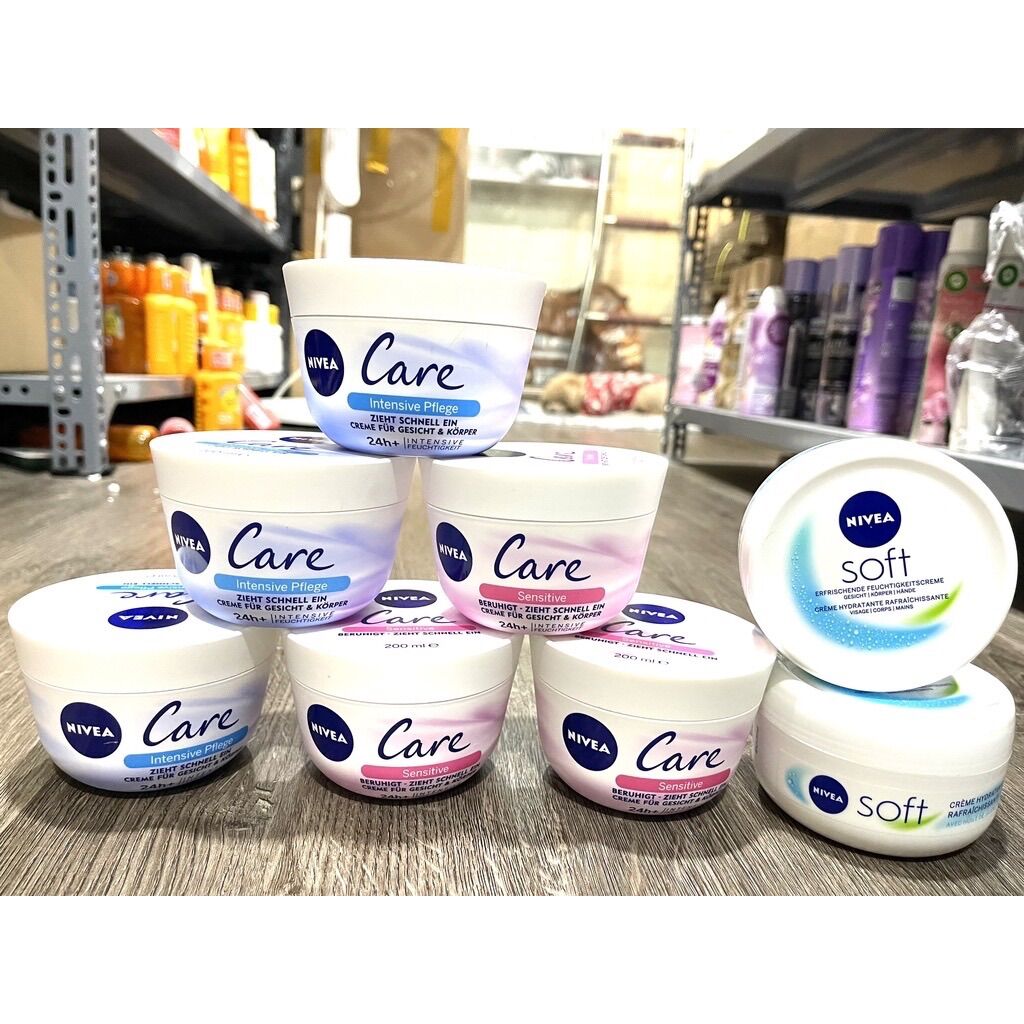 Kem dưỡng cấp ẩm dành cho da mặt và toàn thân Nivea Care/ Soft, 200ml, hàng Đức