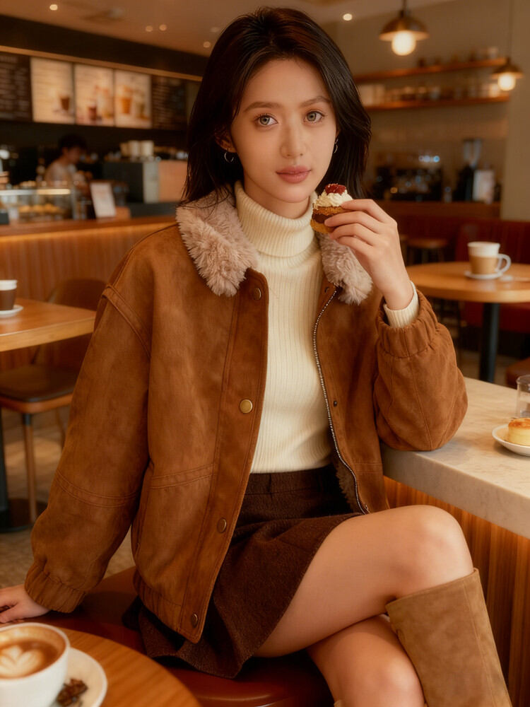 [Thick Warm Sheepskin Fur Suede Jacket,Thick Warm Sheepskin Fur Suede Jacket,] Giá 3,697,000 Đồng*Miễn phí vận chuyển