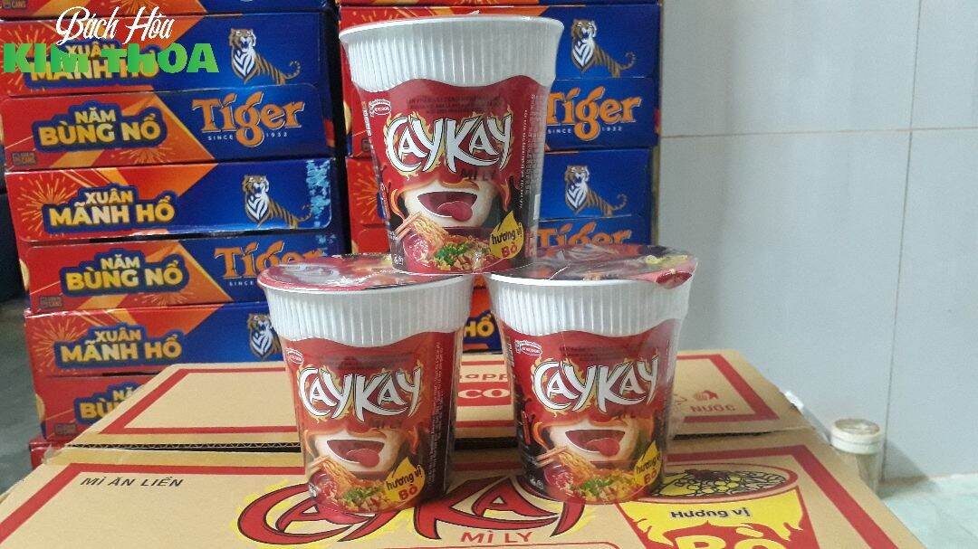 Combo 3 ly mì ly caykay huong vị bò - siêu cay 66g