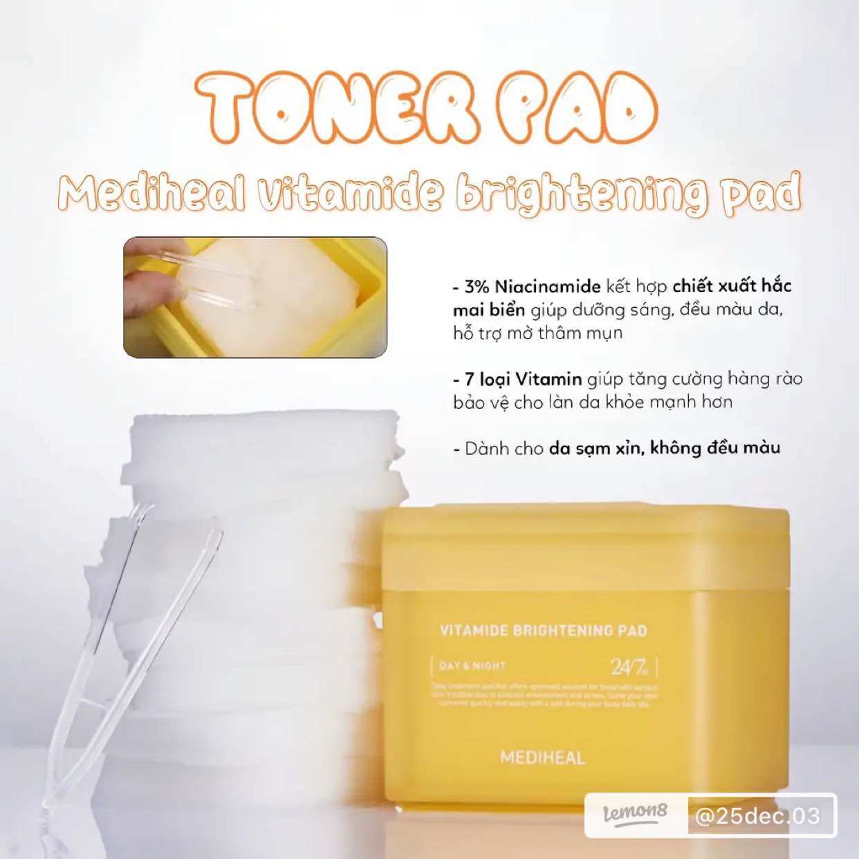 Bông Toner Pad Mediheal các dòng ( hộp 100 pads)