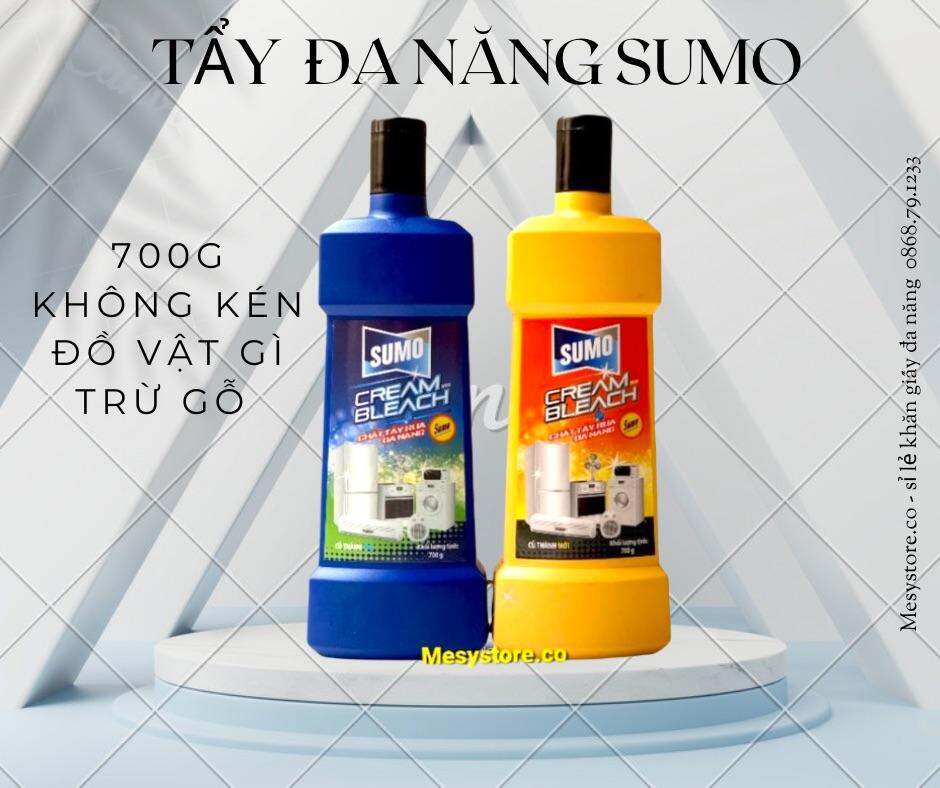 Nước Tẩy Đa Năng Sumo Mới Đa Năng 700G Kem Tẩy Cream Whith Bleach Không Kén Đồ Vật Trừ Gỗ