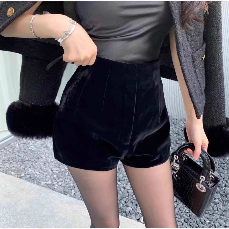 Quần short Nhung cạp cao tôn dáng 2 lớp cao cấp - M634