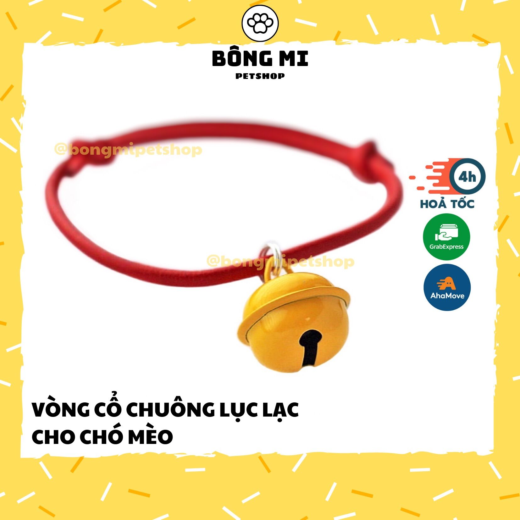 Vòng cổ chó mèo có chuông lục lạc Doraemon - Bông Mi