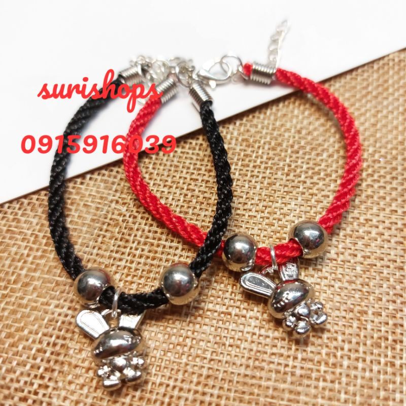 Vòng tay dây đỏ may mắn charm hình thỏ