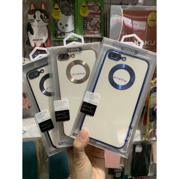 Ốp hở táo viền vuông mầu Cao cấp hãng iris Fullbox xịn iphone 7plus 8plus