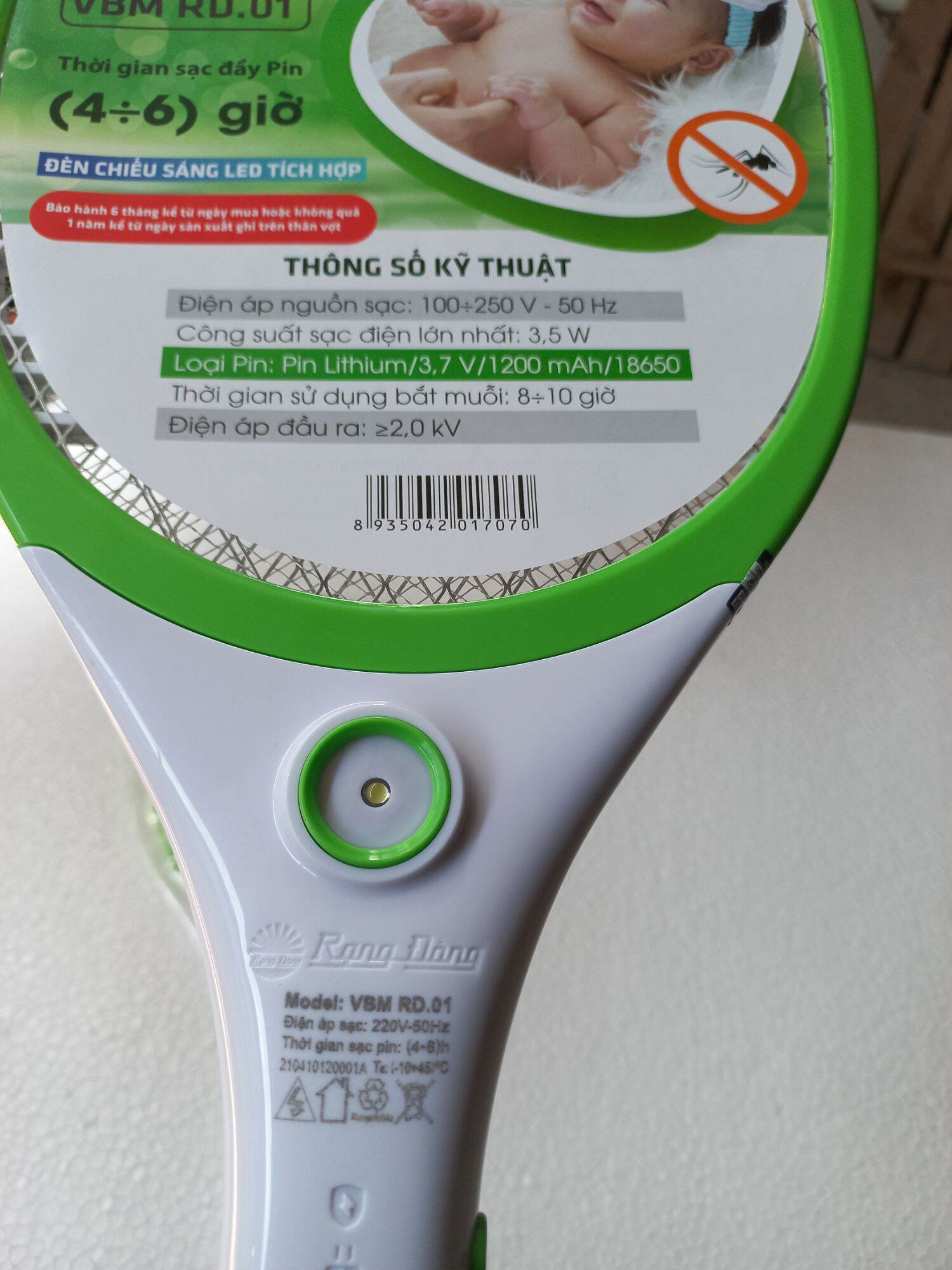 Vợt bắt muỗ điện tử Rạng Đông VBM RD . 01