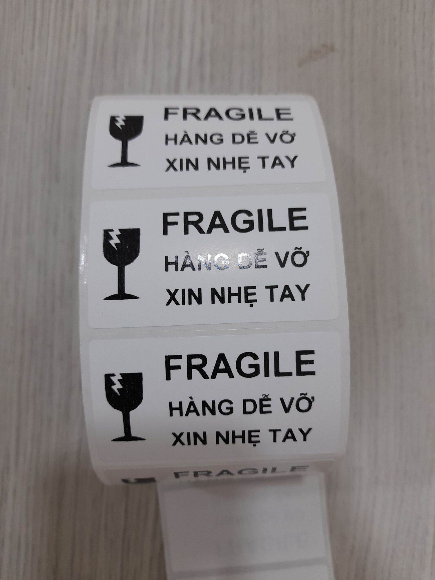 Tem dán cảnh báo Hàng dễ vỡ, Tem Hàng dễ vỡ -150 con tem bóc dán