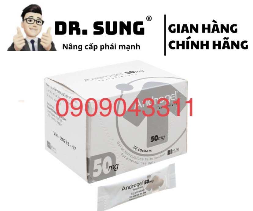 ANDRO.GEL 50mg [CHÍNH HÃNG] Hỗ Trợ Nam Giới & Nữ Giúp AMH Thấp, Hộp 30 Gói