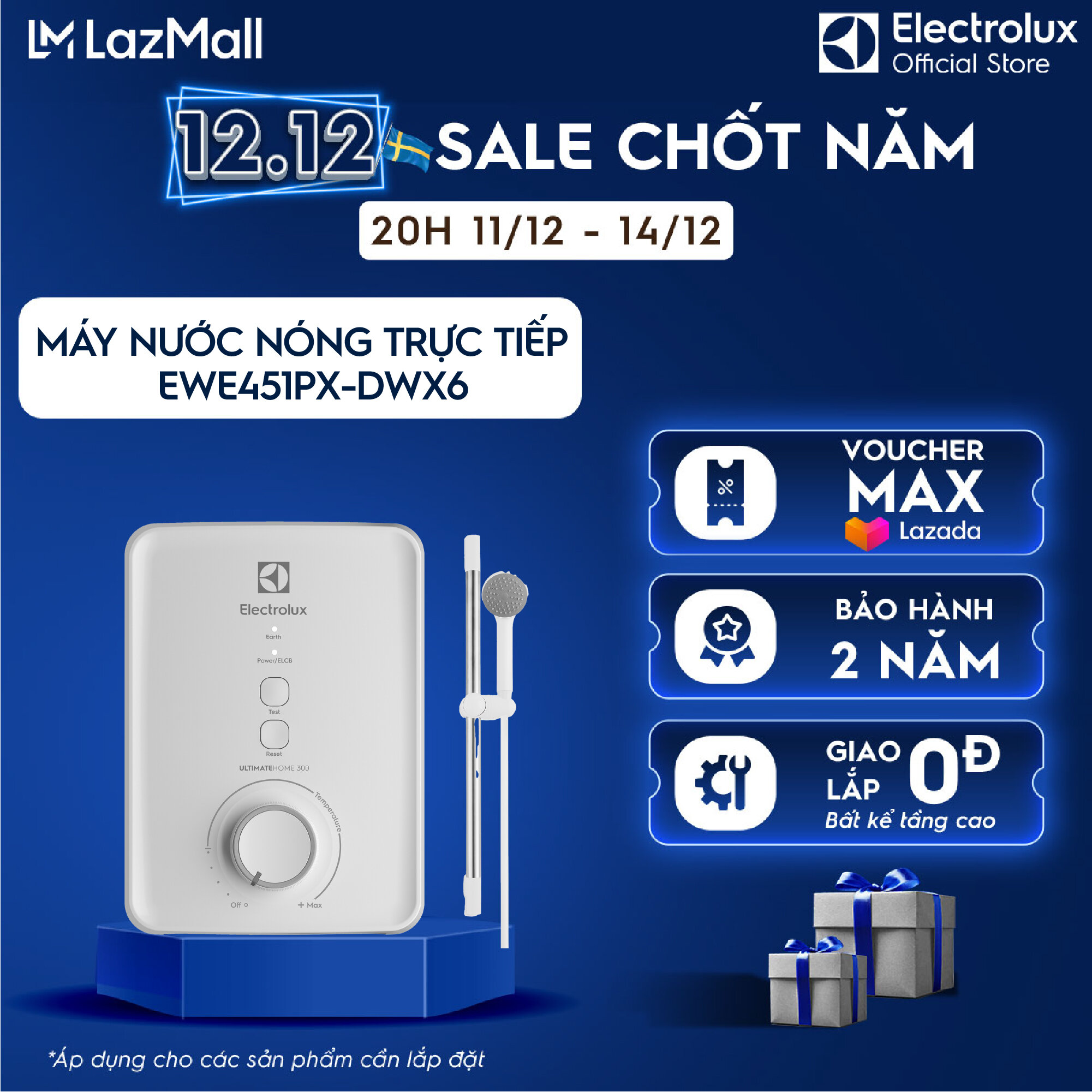   MỚI  Máy nước nóng trực tiếp Electrolux UltimateHome 300 EWE451PX-DWX6 - Giao lắp 0Đ 
