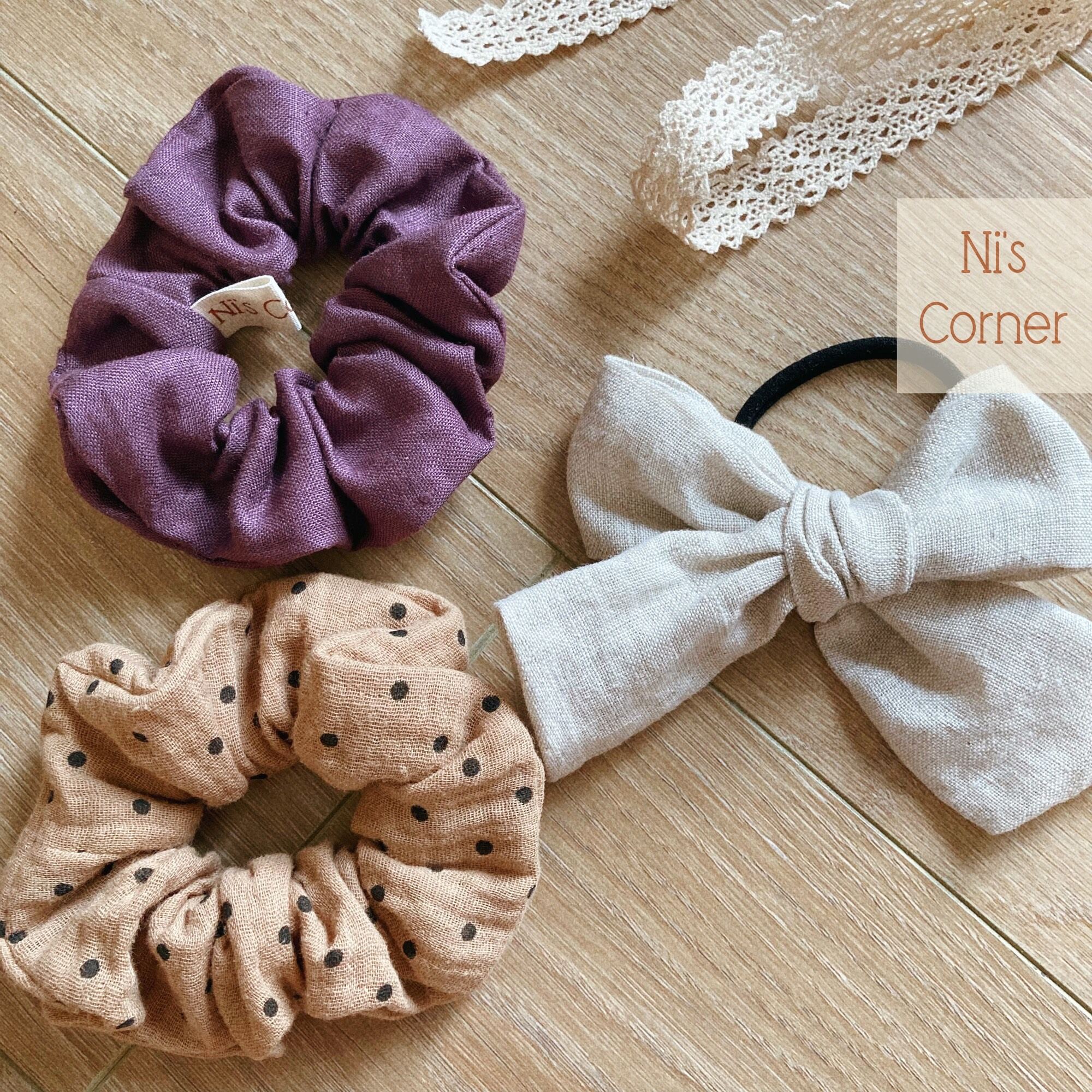 [HCM]Scrunchies - Cột tóc Linen Tone Tím (Pure Linen)