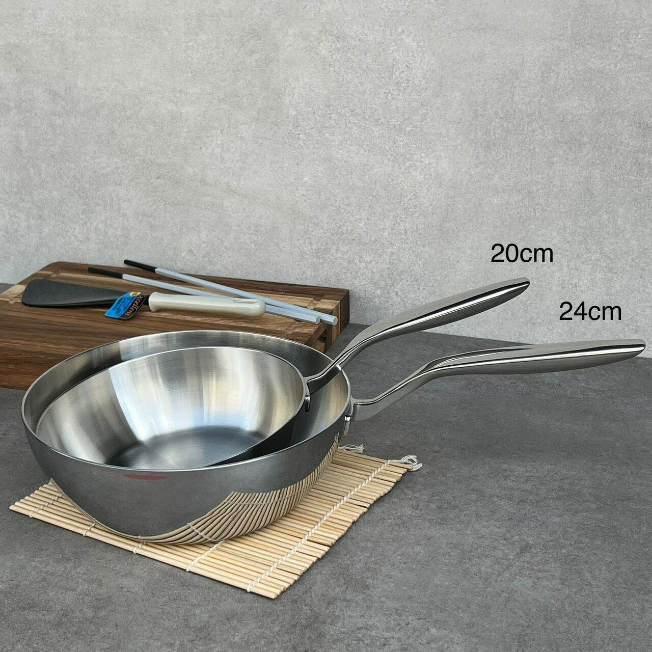 Chảo inox Kaiyo inox 18/10đúc nguyên khối 3 lớp hãng Nhật: bảo hành 5 năm