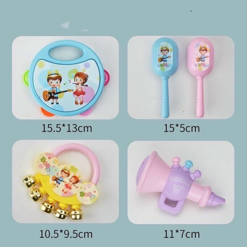 Bộ xúc xắc lục lạc 5 món cho bé yêu