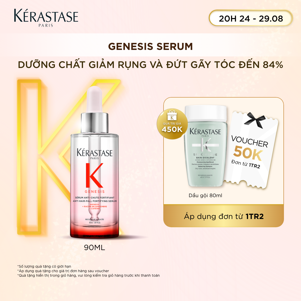 Serum dành cho da đầu giúp giảm gãy rụng Kérastase Genesis Anti-Chute Fortifiant 90ml