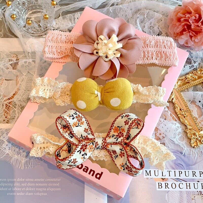 Set 3 băng đô nơ hoa cho bé cực xinh