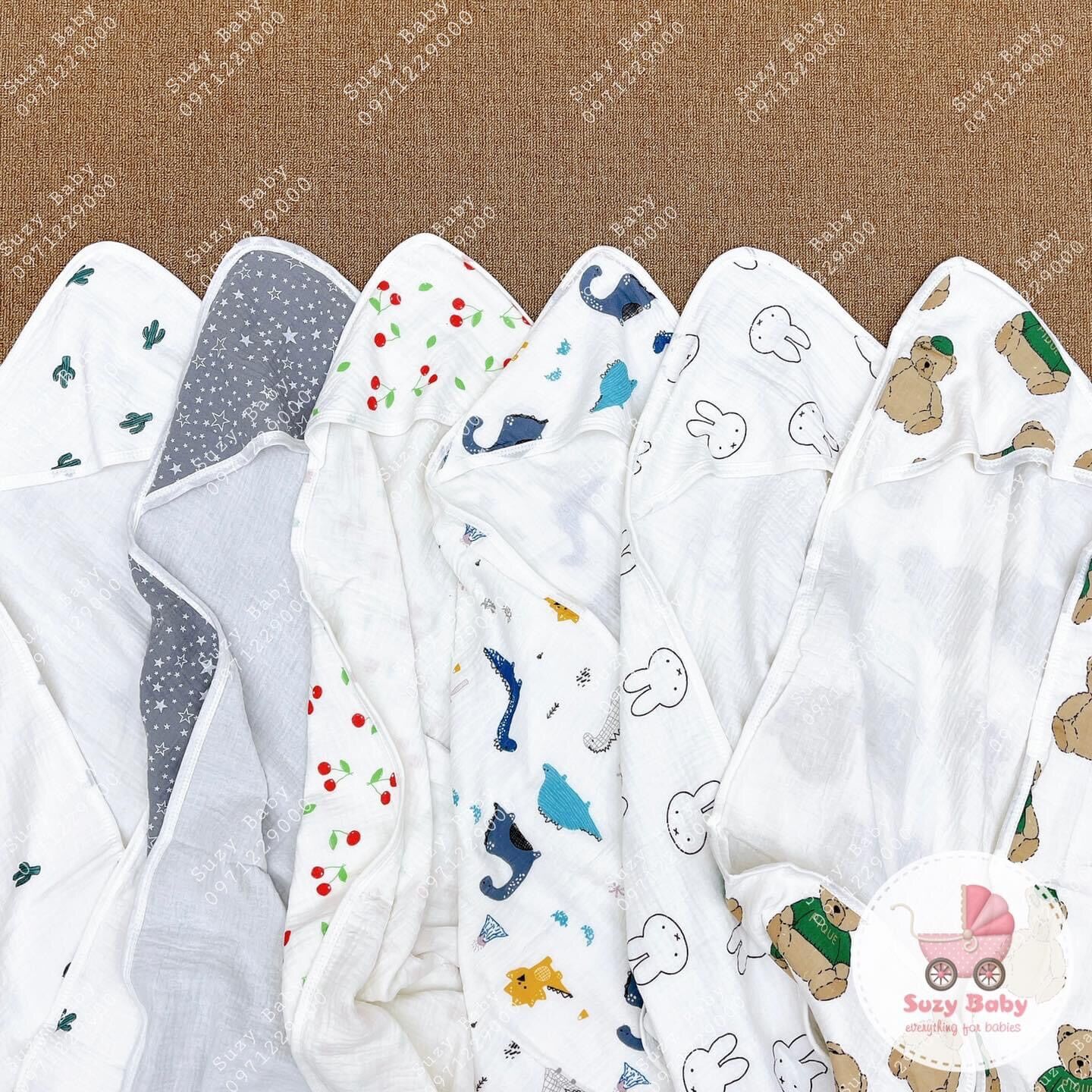 Ủ choàng xô có đai siêu thoáng mát cho bé