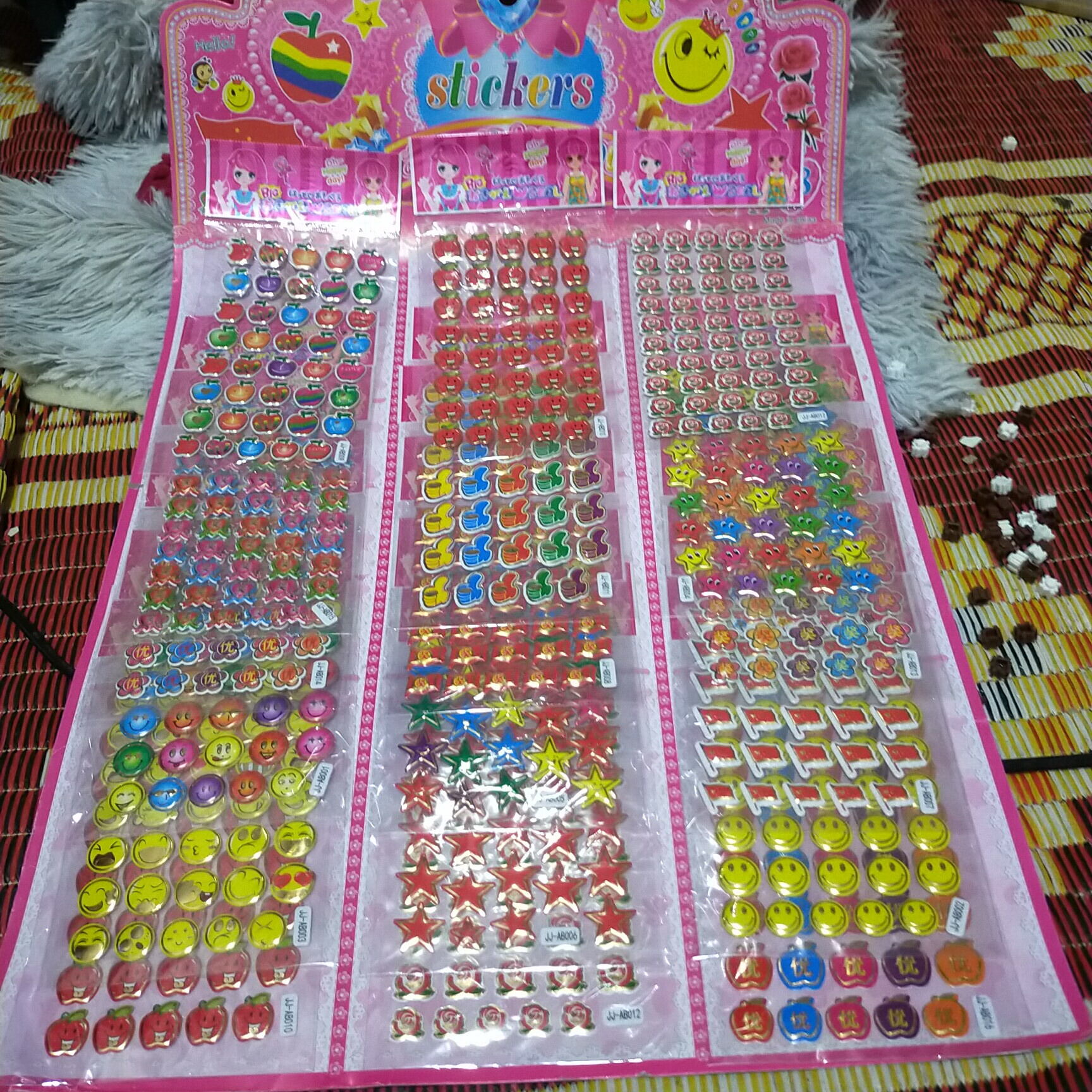 Vỉ 20 tờ dán nổi sticker mẫu đa dạng