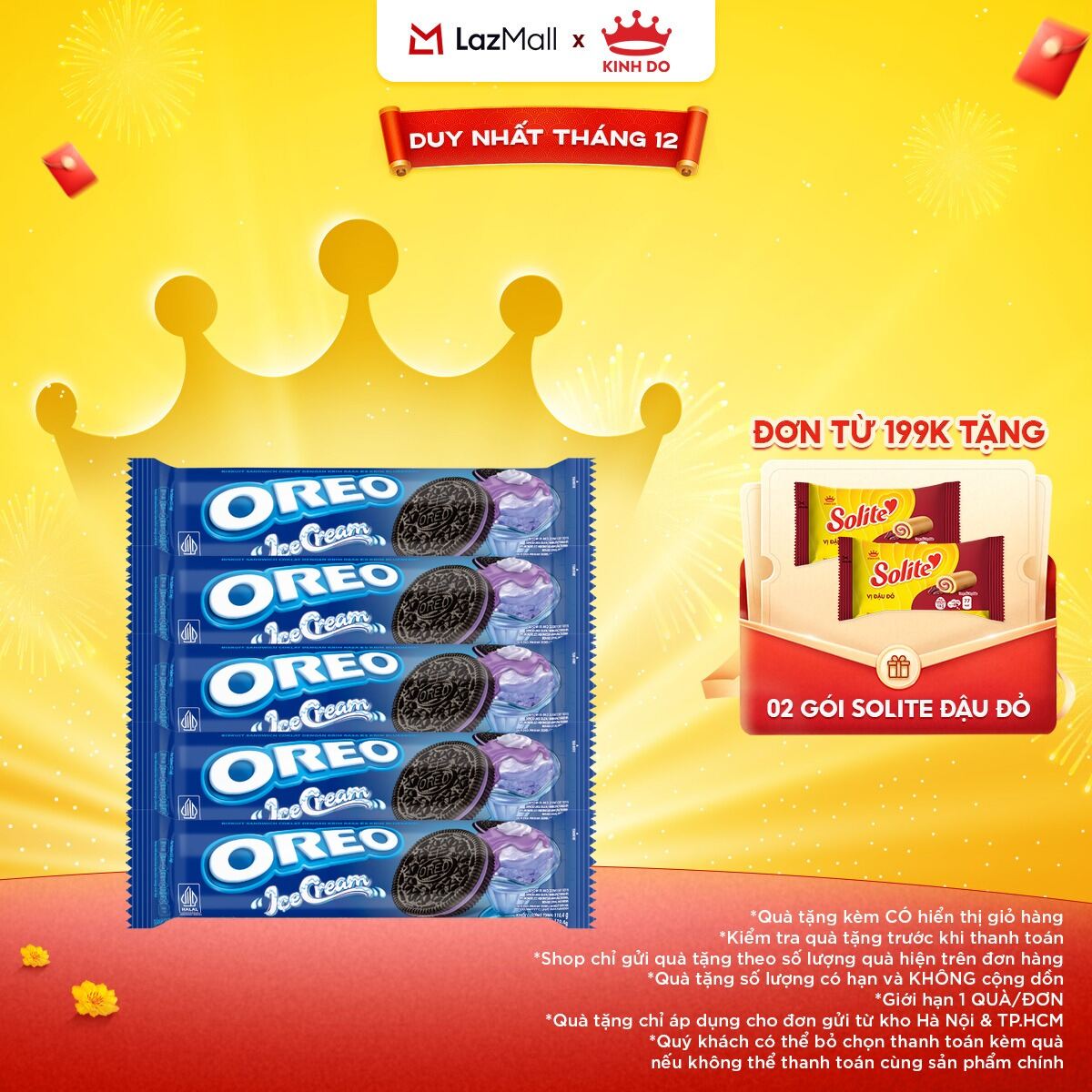  Bánh Quy Oreo Vị Kem Lạnh Việt Quất Combo 5 Thanh X 110.4G 