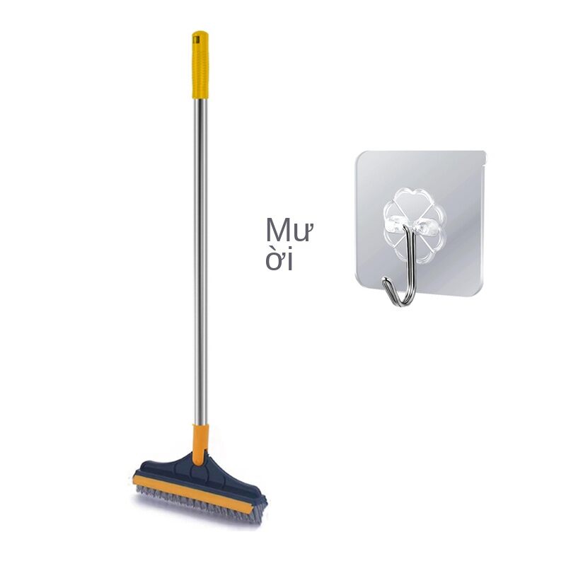 NEW Household Cleaning Toilet Gap Silicone Scraper Bristle Brush Long Handle Corner Seam Floor Window Glass Wiper Tool V-shape