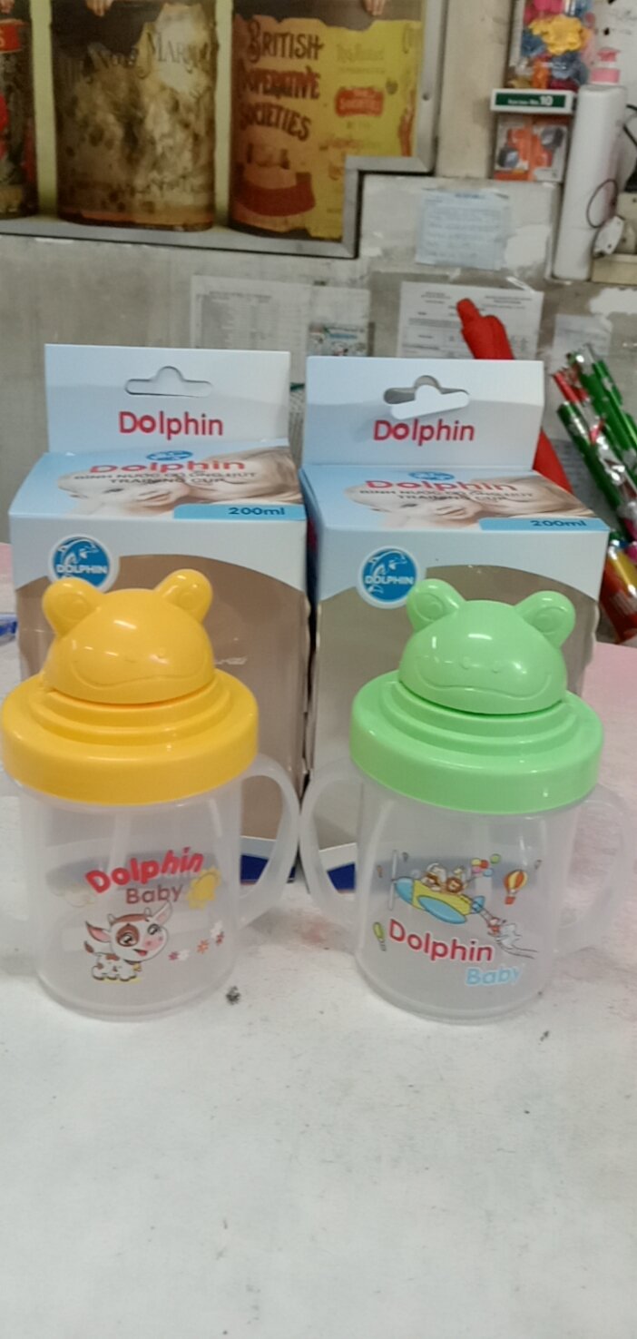 Bình uốn nước có ống hút Dolphin 200ml