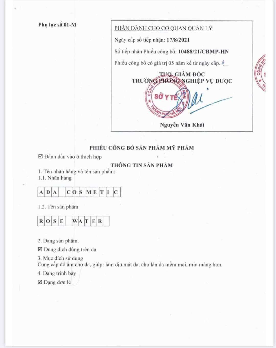 Nước Tẩy Trang ADA