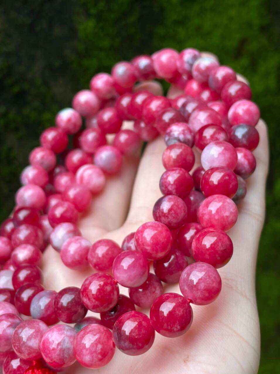 Chuỗi 108 hạt đá ruby phi hạt 8li rất đẹp